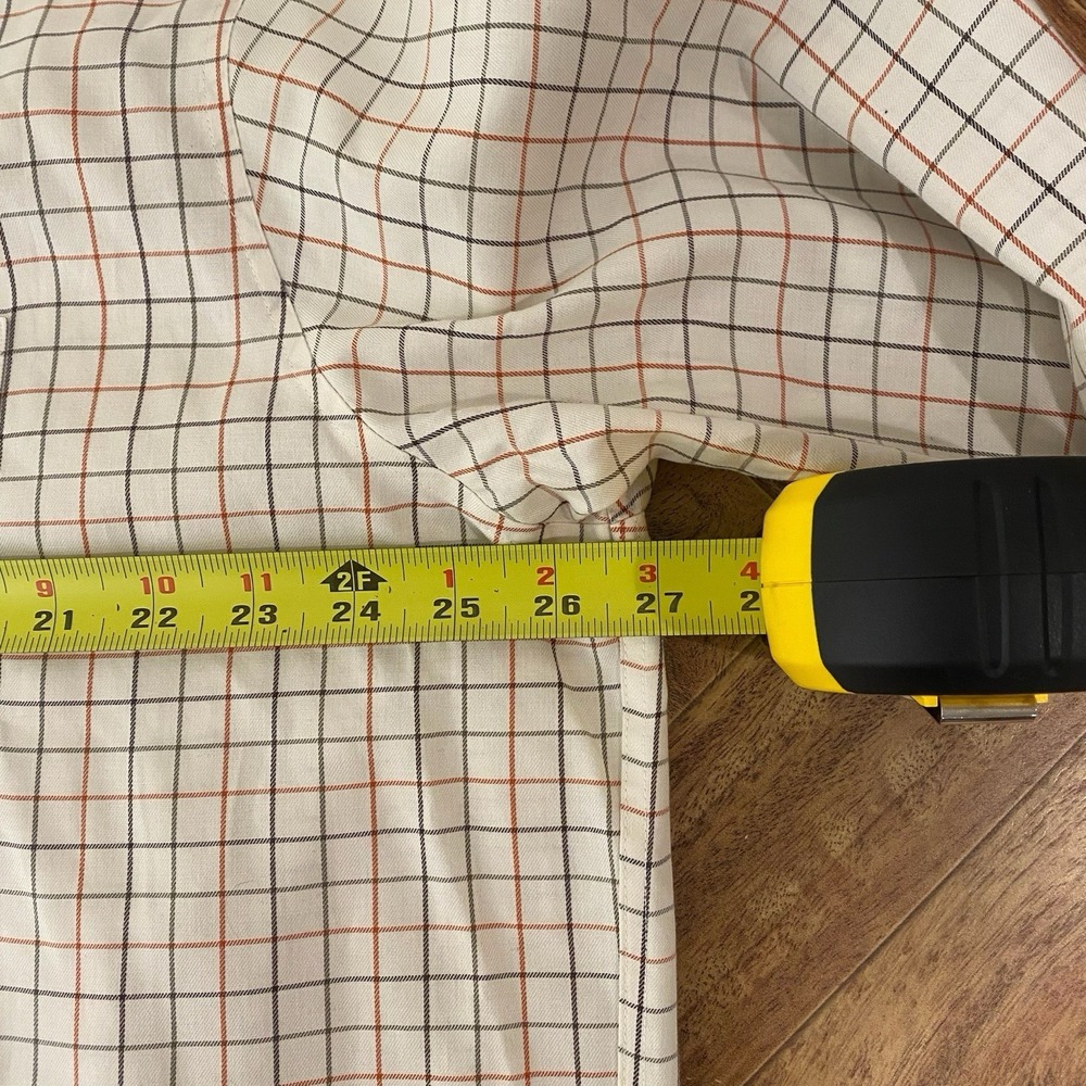 Ll Bean Wrinkle Resistant Men's XL Windowpane Check Button Down Shirt Beige - Picture 5 of 7